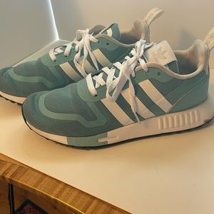 Adidas sneakers- green/ blue